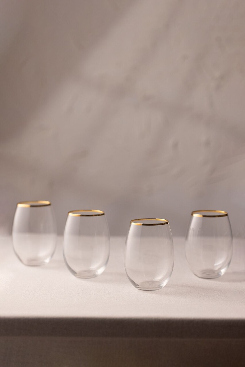 Set pahare, Hermia, 127RKL1105, Auriu / Transparent - imagine 4
